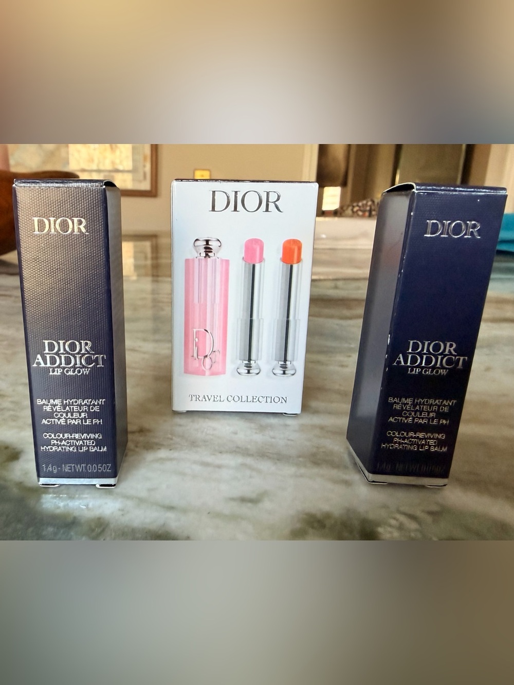 Dior Addict Lip Glow/Lip Glow Duo Shades 001 Pink & 004 Coral (each 1.4g) NIB